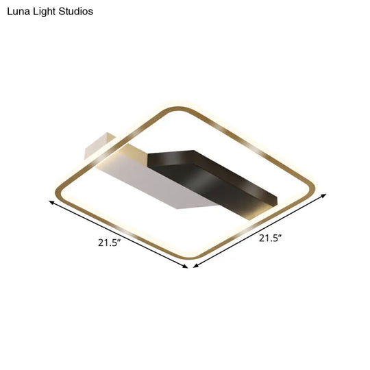 Contemporary Gold Flush Mount Led Ceiling Lamp In Warm/White Light - 18/21.5 Width