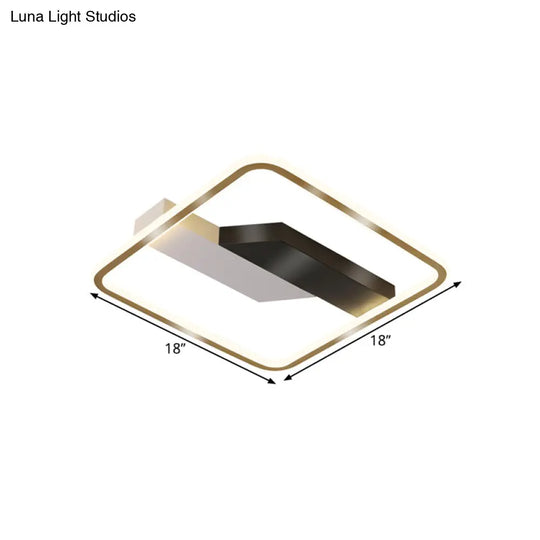 Contemporary Gold Flush Mount Led Ceiling Lamp In Warm/White Light - 18/21.5 Width