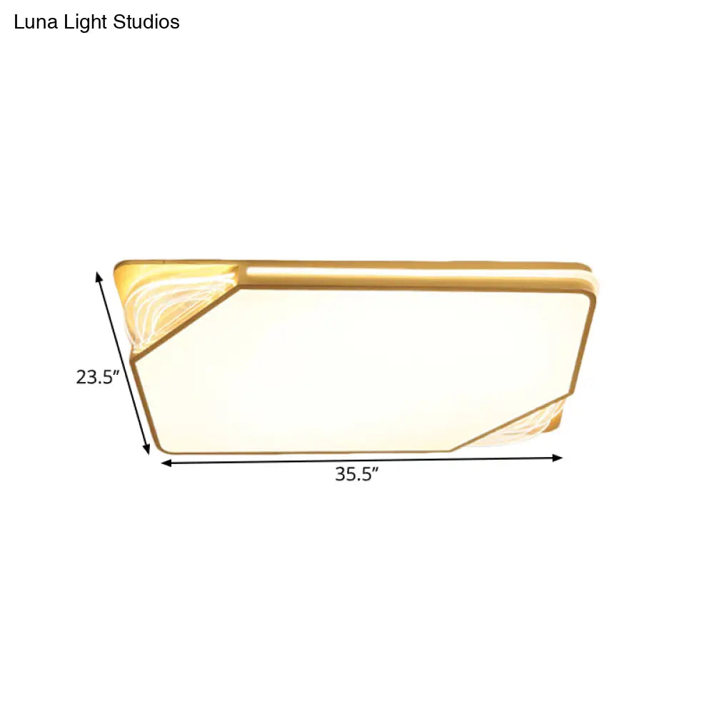 Contemporary Gold Flush Mount Led Ceiling Light In Warm/White 18/21.5/35.5’ Width’ Or ’Modern