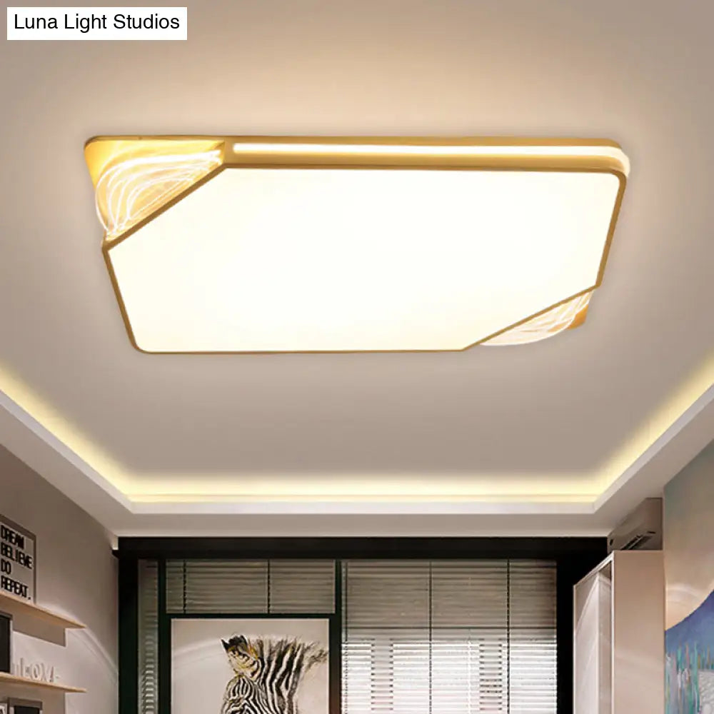 Contemporary Gold Flush Mount Led Ceiling Light In Warm/White 18/21.5/35.5’ Width’ Or ’Modern