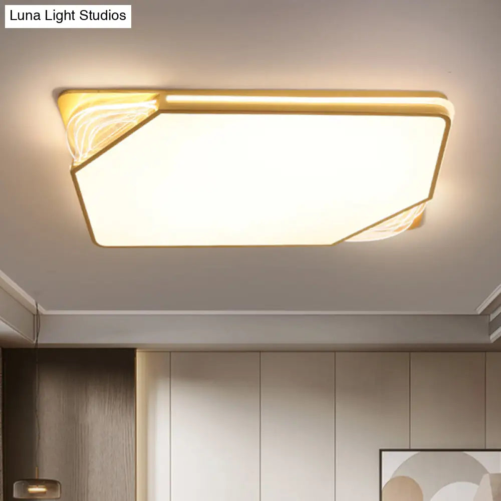 Contemporary Gold Flush Mount Led Ceiling Light In Warm/White 18/21.5/35.5’ Width’ Or ’Modern