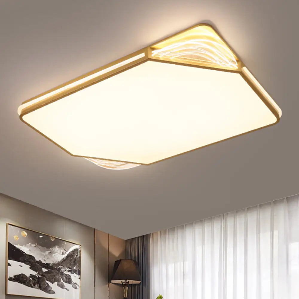 Contemporary Gold Flush Mount Led Ceiling Light In Warm/White 18/21.5/35.5’ Width’ Or ’Modern