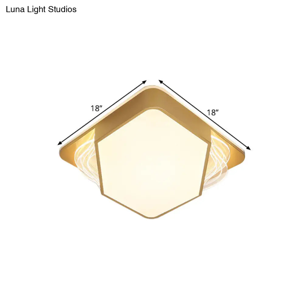 Contemporary Gold Flush Mount Led Ceiling Light In Warm/White 18/21.5/35.5’ Width’ Or ’Modern