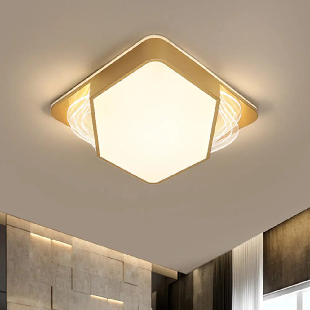 Contemporary Gold Flush Mount Led Ceiling Light In Warm/White 18/21.5/35.5’ Width’ Or ’Modern