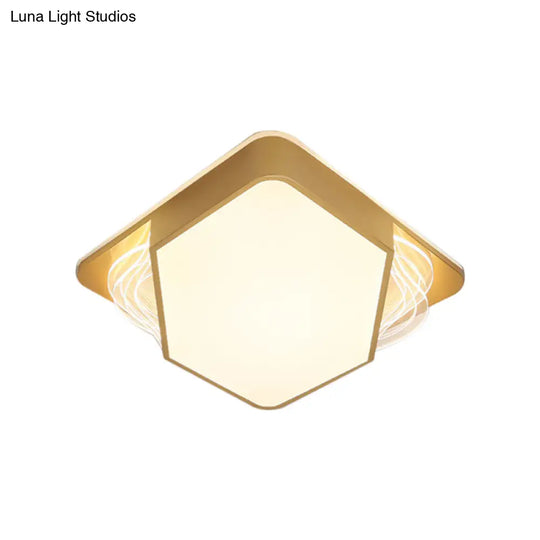 Contemporary Gold Flush Mount Led Ceiling Light In Warm/White 18/21.5/35.5’ Width’ Or ’Modern
