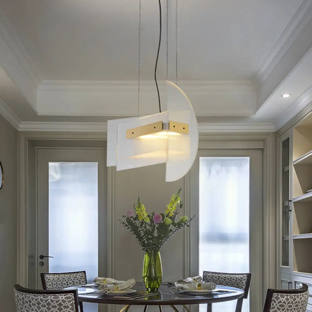 Contemporary Gold Geometric Chandelier: Clear Glass Led Hanging Light Fixture For Dining Room