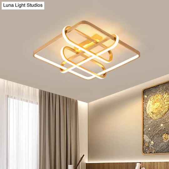 Contemporary Gold Led Acrylic Flush Mount Ceiling Light - 16.5/20.5 Wide / 16.5