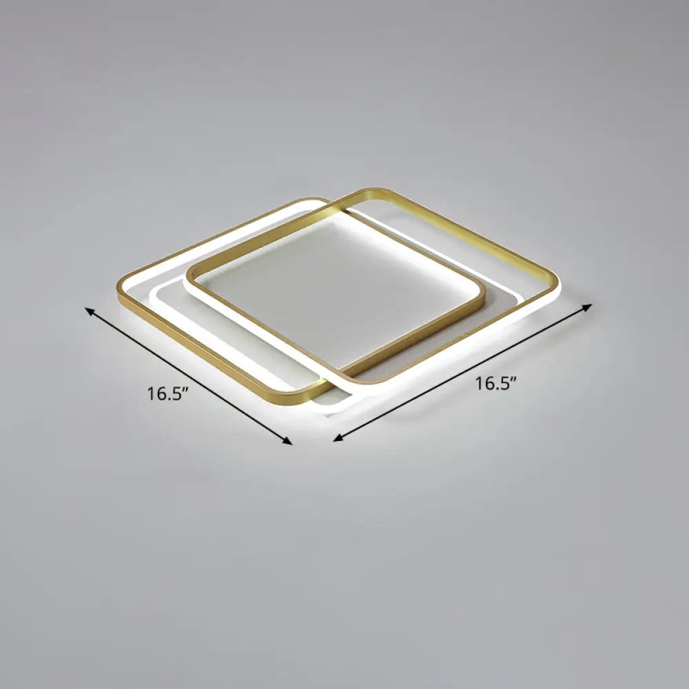 Contemporary Gold Led Ceiling Light For Living Room - Ultra - Thin & Acrylic Flush Mount / 16.5’