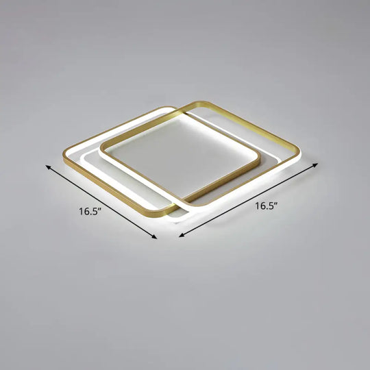 Contemporary Gold Led Ceiling Light For Living Room - Ultra - Thin & Acrylic Flush Mount / 16.5’