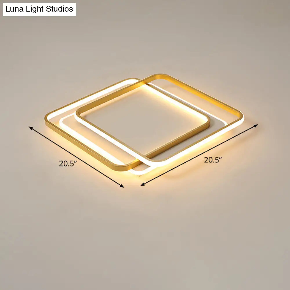 Contemporary Gold Led Ceiling Light For Living Room - Ultra-Thin & Acrylic Flush Mount / 20.5 Warm