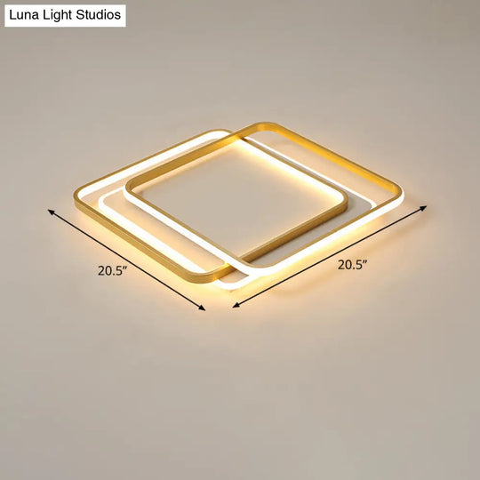 Contemporary Gold Led Ceiling Light For Living Room - Ultra-Thin & Acrylic Flush Mount / 20.5 Warm