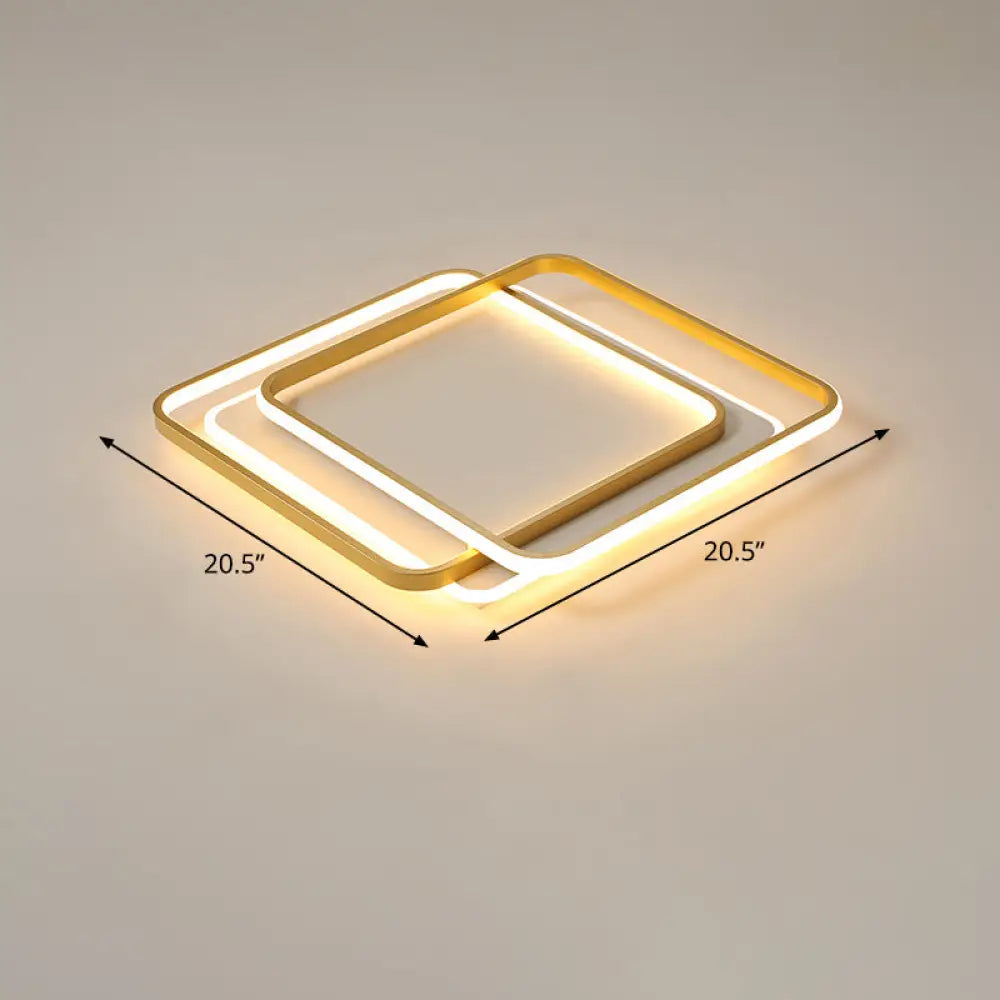 Contemporary Gold Led Ceiling Light For Living Room - Ultra - Thin & Acrylic Flush Mount / 20.5’