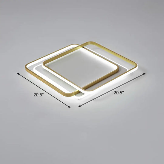 Contemporary Gold Led Ceiling Light For Living Room - Ultra - Thin & Acrylic Flush Mount / 20.5’