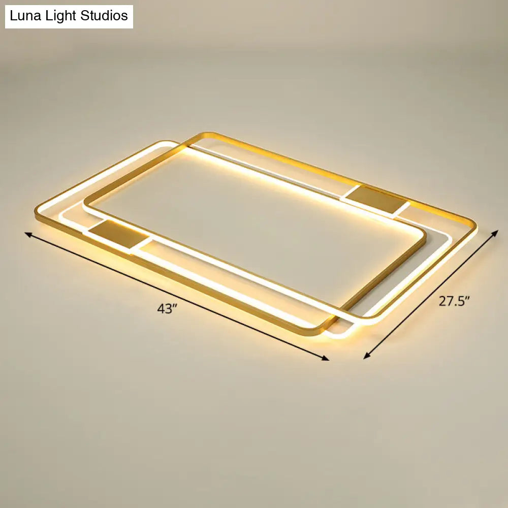 Contemporary Gold Led Ceiling Light For Living Room - Ultra-Thin & Acrylic Flush Mount / 43 Warm