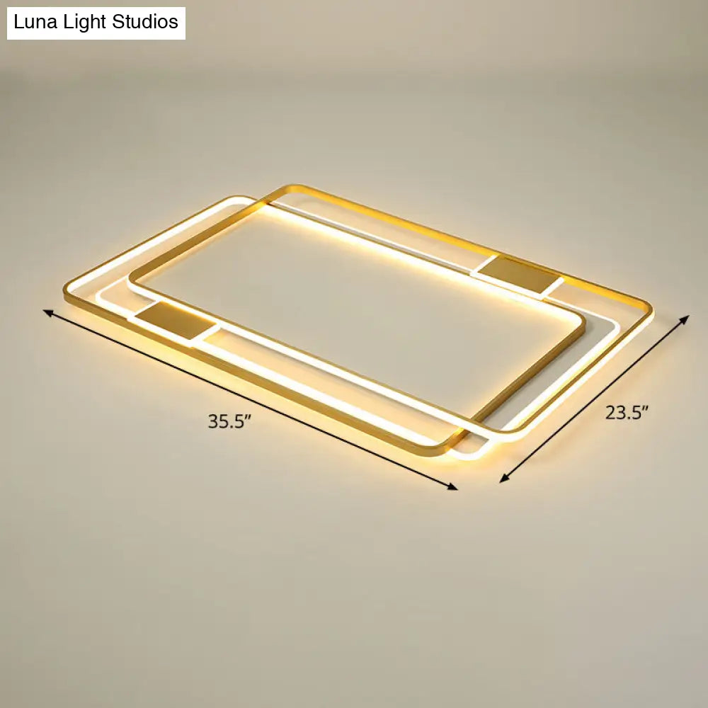 Contemporary Gold Led Ceiling Light For Living Room - Ultra-Thin & Acrylic Flush Mount / 35.5 Warm