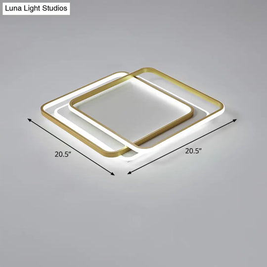 Contemporary Gold Led Ceiling Light For Living Room - Ultra-Thin & Acrylic Flush Mount / 20.5 White