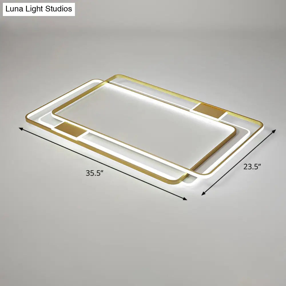 Contemporary Gold Led Ceiling Light For Living Room - Ultra-Thin & Acrylic Flush Mount / 35.5 White