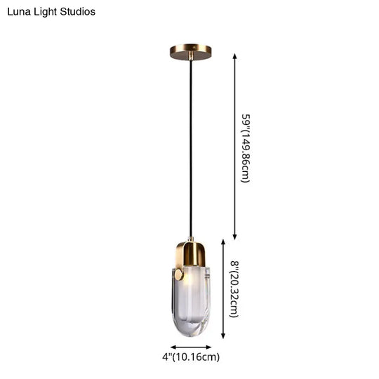 Contemporary Gold Droplet Crystal Pendant Led Ceiling Light