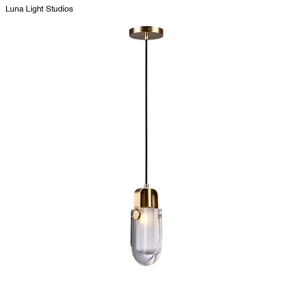 Contemporary Gold Led Crystal Pendant Ceiling Light