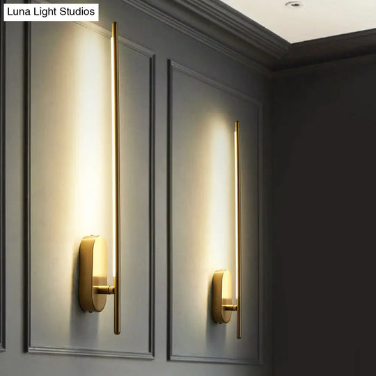 Contemporary Gold Led Wall Mounted Sconce Lamp For Living Room