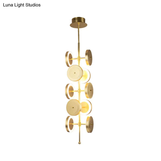 Contemporary Gold Metal Led Chandelier For Dining Room