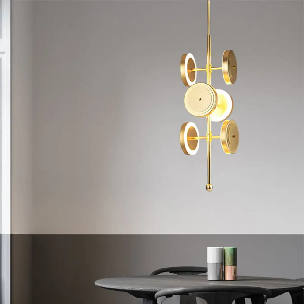 Contemporary Gold Metal Led Chandelier For Dining Room 6 /