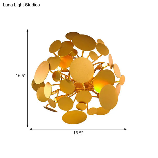 Contemporary Gold Steel Wall Sconce Lighting - 4-Bulb Circular Design For Living Rooms