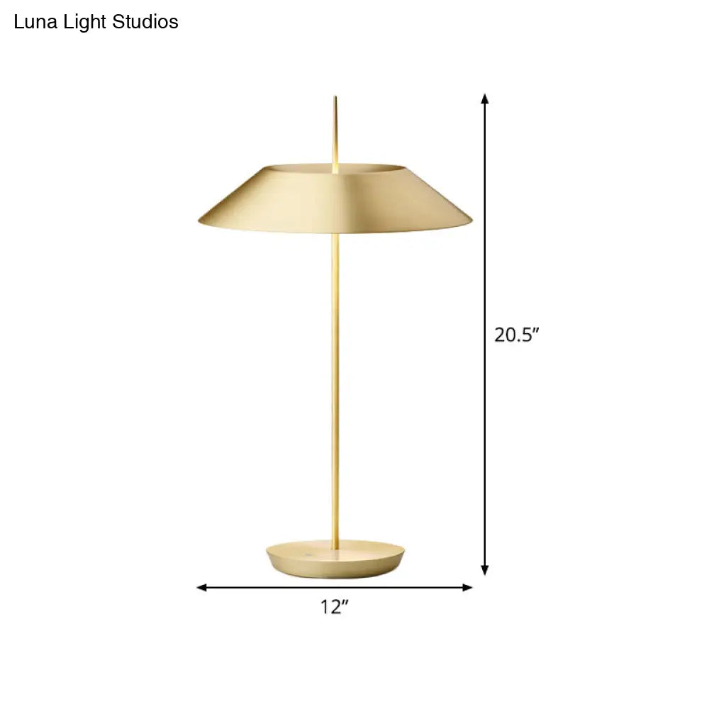 Contemporary Gold Study Room Table Light With Metal Shade