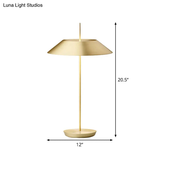 Contemporary Gold Study Room Table Light With Metal Shade