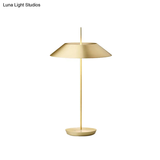 Contemporary Gold Study Room Table Light With Metal Shade