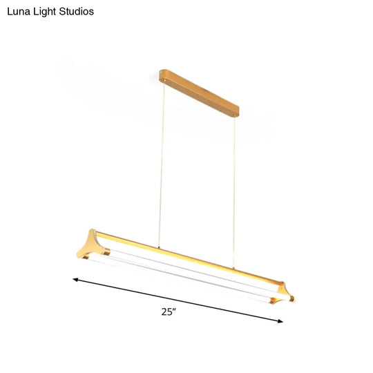 Contemporary Gold Tube Chandelier: Led Pendant Lamp For Living Room (25/40.5/32.5 Width) Warm/White