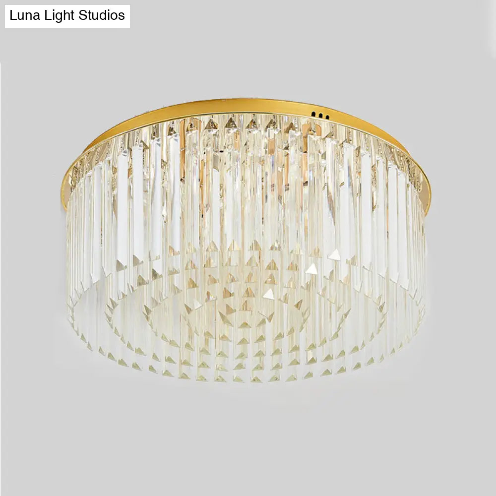 Contemporary Golden Crystal Ceiling Lamp - 6 - Light Dining Room Flush Light