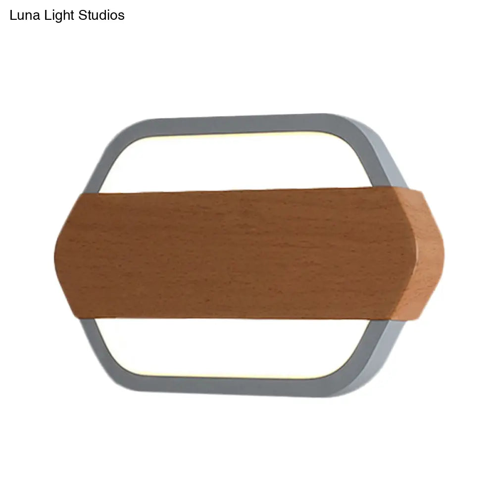 Contemporary Grey Hexagonal Led Wall Sconce For Bedroom