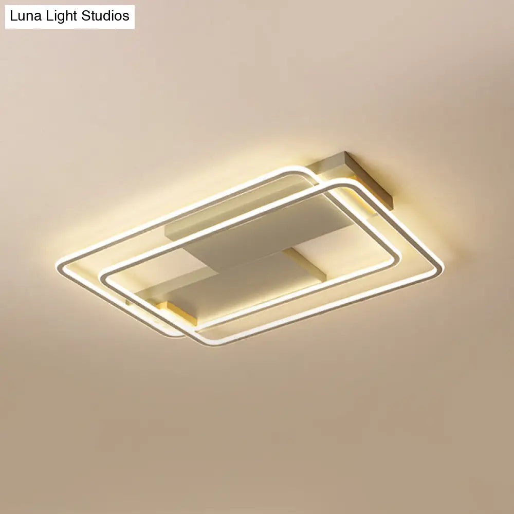 Contemporary Grey Led Flush Mount Aluminum Ceiling Lamp - Warm/White Light