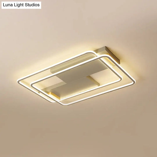 Contemporary Grey Led Flush Mount Aluminum Ceiling Lamp - Warm/White Light