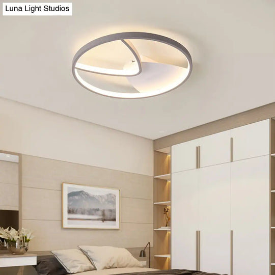 Contemporary Grey Metal V - Shaped Led Ceiling Light With Warm/White And Silica Gel Diffuser