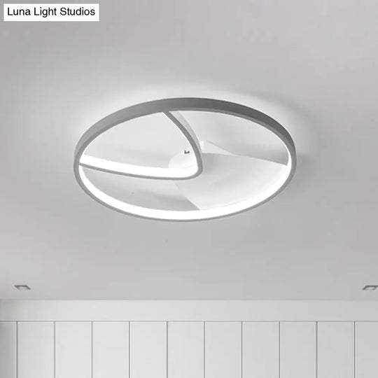 Contemporary Grey Metal V-Shaped Led Ceiling Light With Warm/White And Silica Gel Diffuser 16.5/20.5