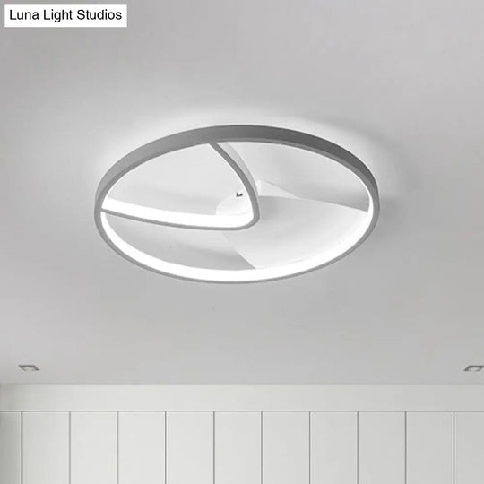 Contemporary Grey Metal V - Shaped Led Ceiling Light With Warm/White And Silica Gel Diffuser