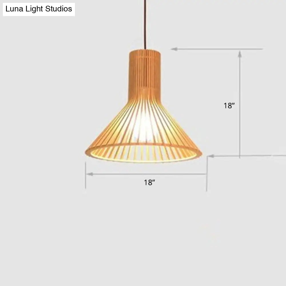Contemporary Handwoven Bamboo Pendant Light With Single Bulb