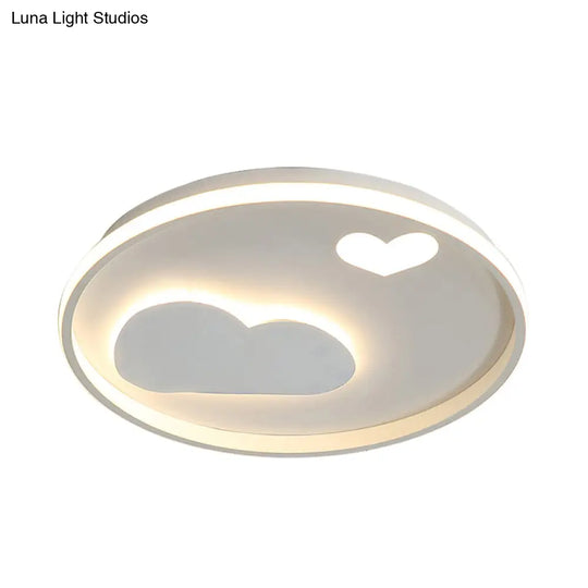 Contemporary Heart Ceiling Lamp – Led Acrylic Flush Mount Light For Hotel Hallway