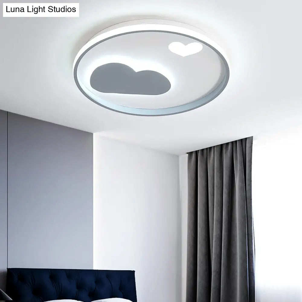 Contemporary Heart Ceiling Lamp – Led Acrylic Flush Mount Light For Hotel Hallway