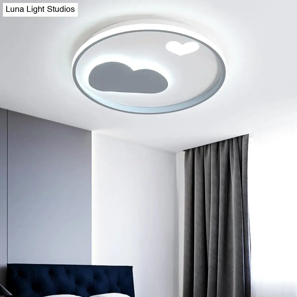 Contemporary Heart Ceiling Lamp Led Acrylic Flush Mount Light For Hotel Hallway