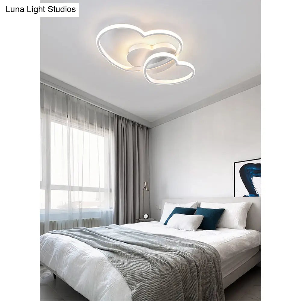 Contemporary Heart Design Flush Mount Light Fixture - Metal Ceiling