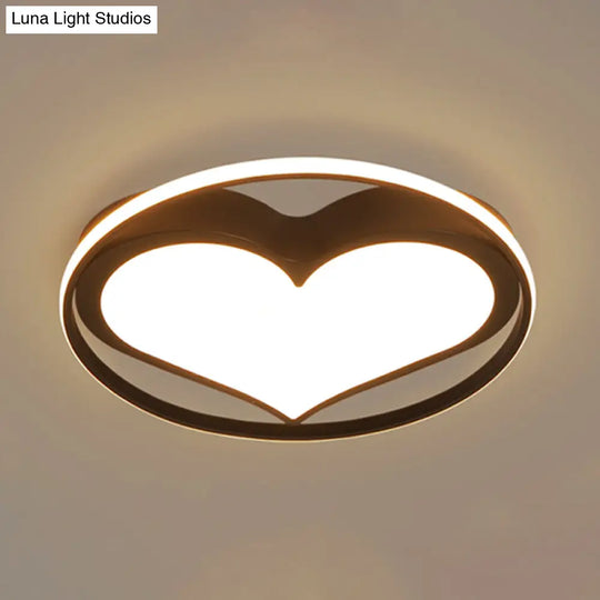 Contemporary Heart-Shaped Ceiling Lamp With Acrylic Metal Flush Light For Living Room