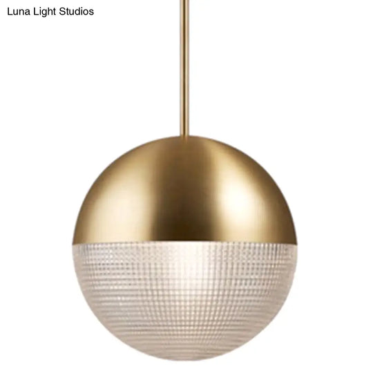 Modern Hemispherical Glass Pendant Light With Frosted Metal Lamp Body - Ideal For Aisles And Bars