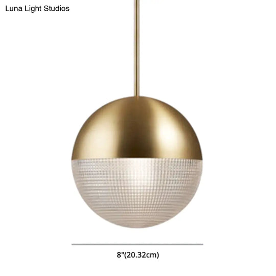 Contemporary Hemispherical Glass Pendant Light With Frosted Metal Lamp Body - Ideal For Aisle Bar