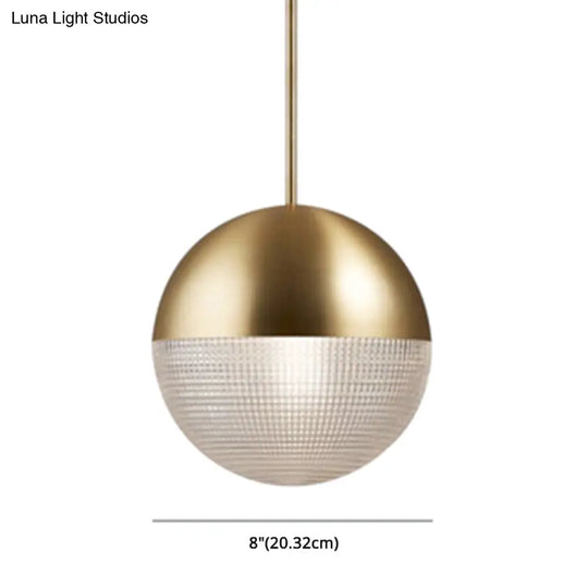 Modern Hemispherical Glass Pendant Light With Frosted Metal Lamp Body - Ideal For Aisles And Bars