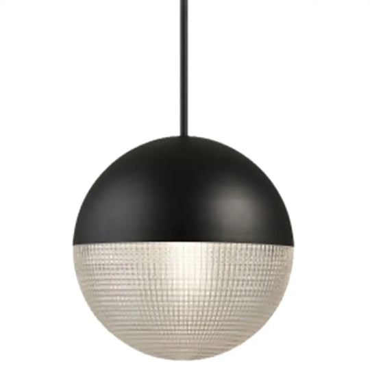 Contemporary Hemispherical Glass Pendant Light With Frosted Metal Lamp Body - Ideal For Aisle Bar