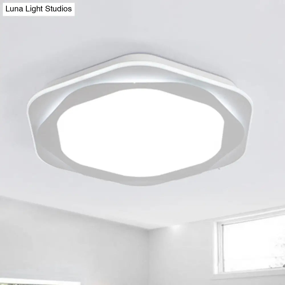 Contemporary Hexagon Acrylic Flush Mount Led Ceiling Lamp - 16.5/20.5 Wide White Warm/White/3 Color