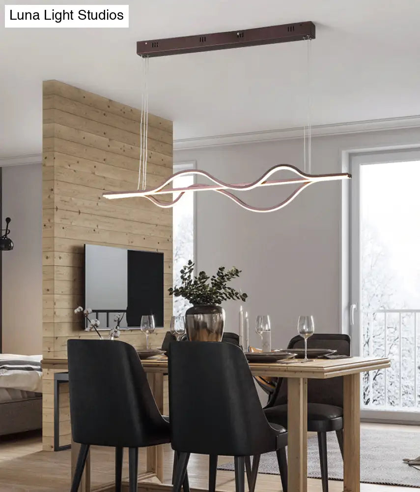 Contemporary Island Lighting: Brown Lines Led Acrylic Ceiling Fixture